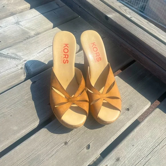 Michael Kors Shoes Michael Kors Cork Wedge Open Toe Sandals